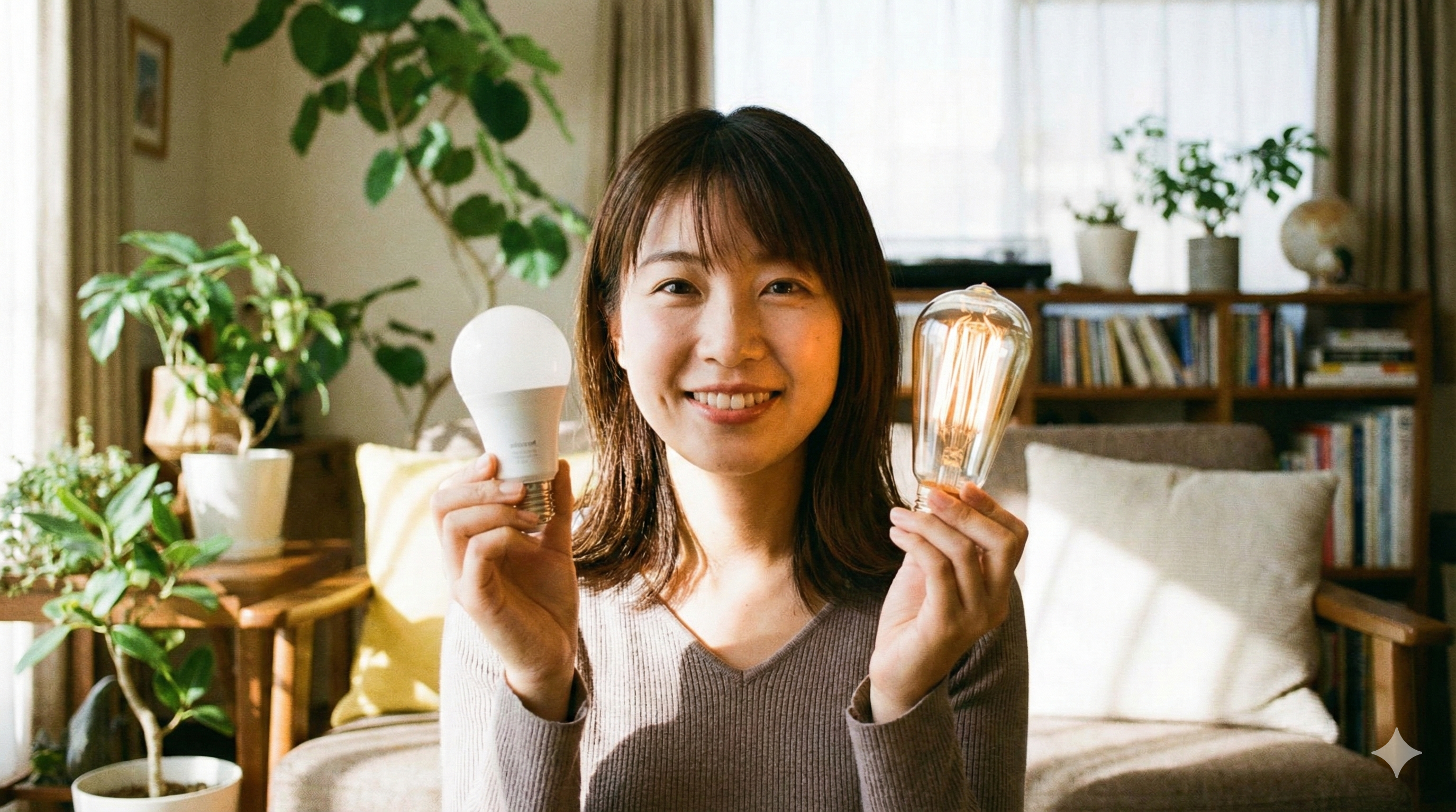 スマートホーム化：比較する女性