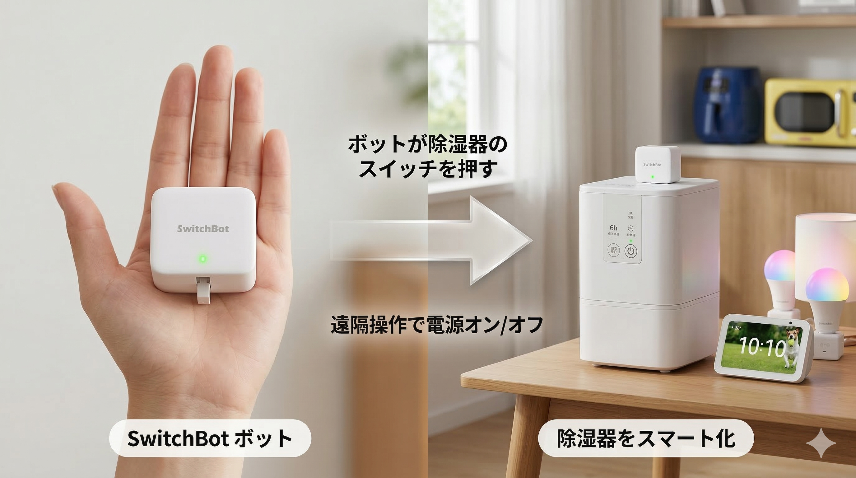 SwitchBot ボットで除湿器を半自動化